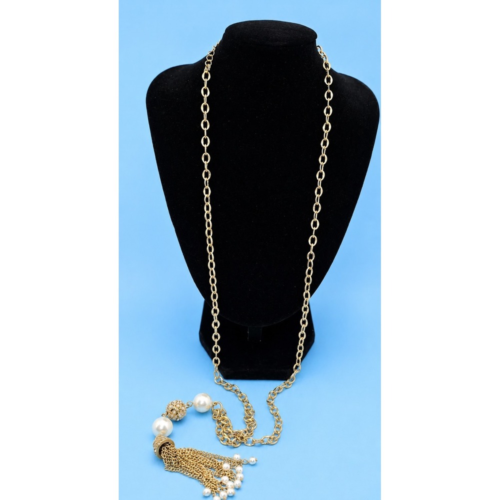 Lia Sophia "Joyous" Gold Tone Necklace With Crystals Pearl Resin‎ Beads NWT -453